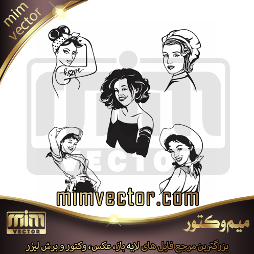 وکتور چهره دختر